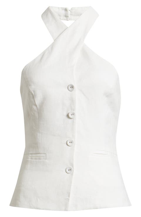 Tate Cross Neck Linen Top