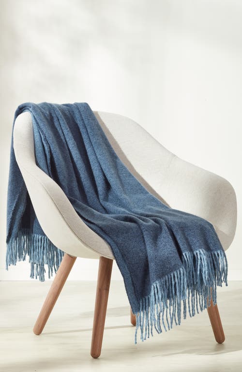 Nordstrom Plaid Fringe Throw Blanket In Blue