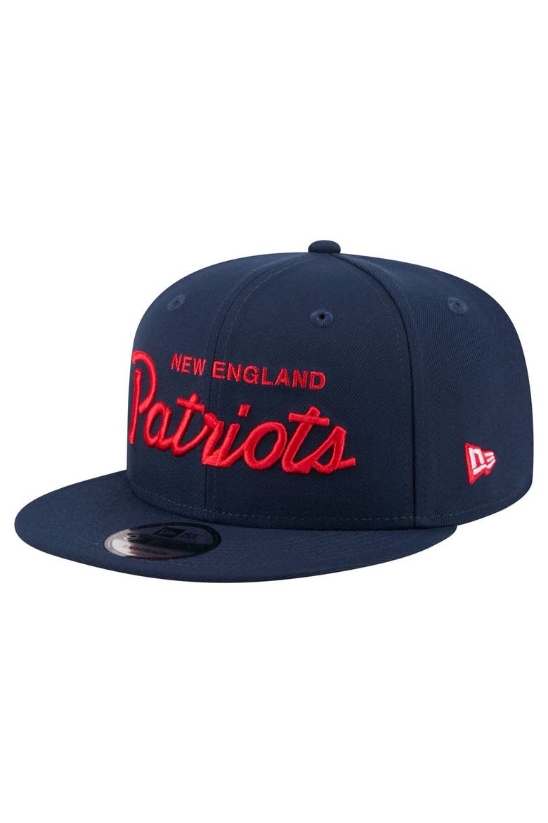 Men's New Era  Navy New England Patriots Core Team Script 9FIFTY Snapback Hat, Main, color, Navy