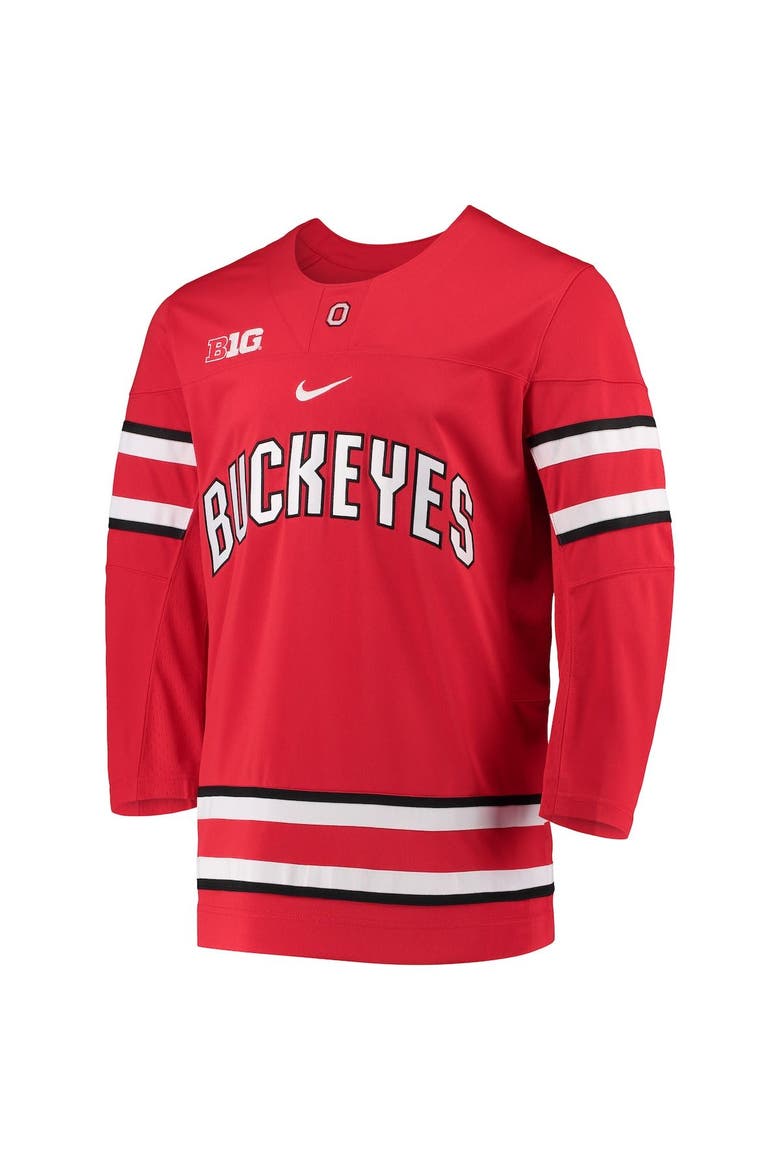 Men's Nike Scarlet Ohio State Buckeyes Replica Team Hockey Jersey, Alternate, color, Scarlet
