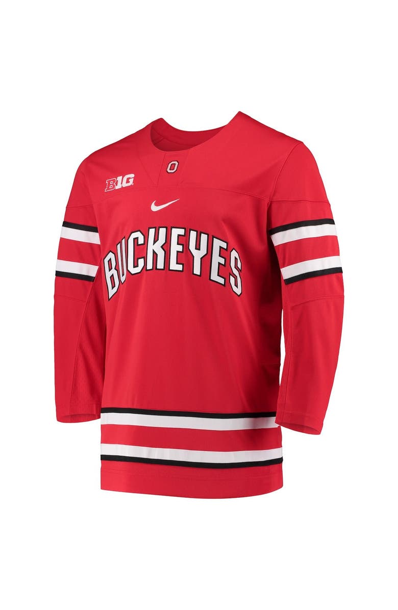 Nike Men's Nike Scarlet Ohio State Buckeyes Replica Team Hockey Jersey, Alternate, color, Scarlet