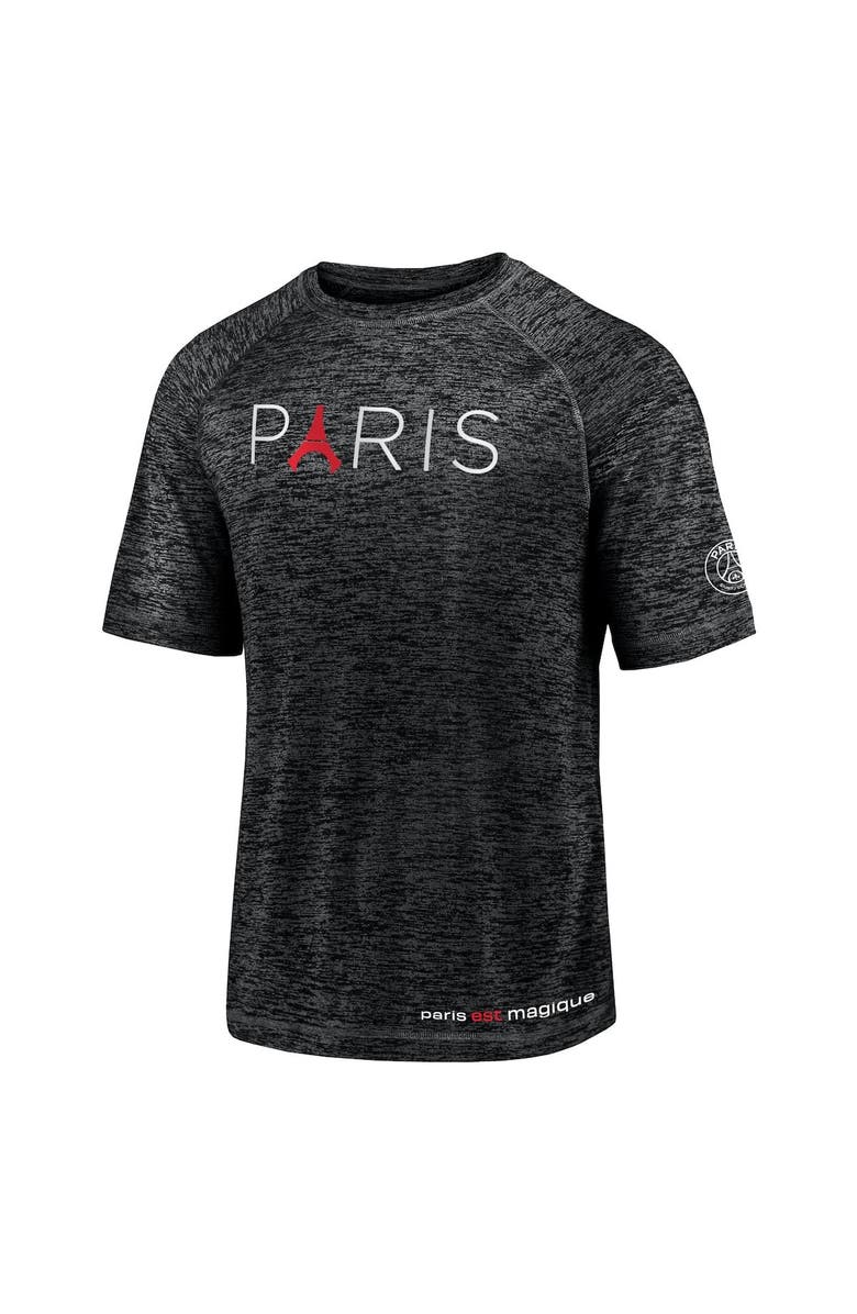 FANATICS Men's Fanatics Branded Black Paris Saint-Germain Tower Space-Dye Raglan T-Shirt, Alternate, color,
