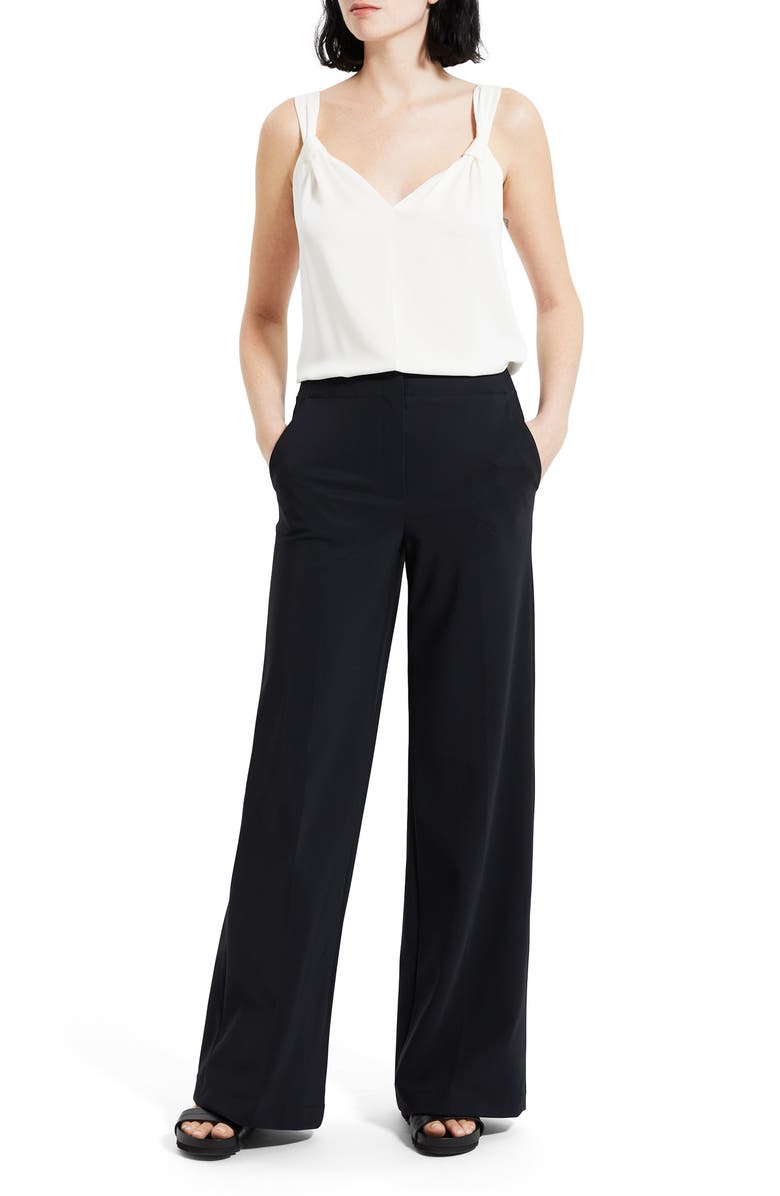 Theory Clean Front Wide Leg Precision Ponte Knit Pants, Alternate, color,