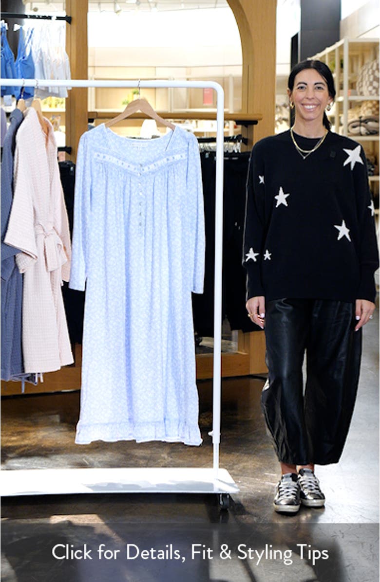 Long Sleeve Cotton Jersey Nightgown, sales video thumbnail