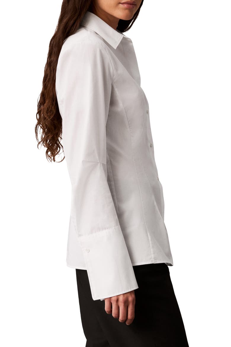 Fitted Poplin Button-Down Shirt, Alternate, color, PHOTO WHITE