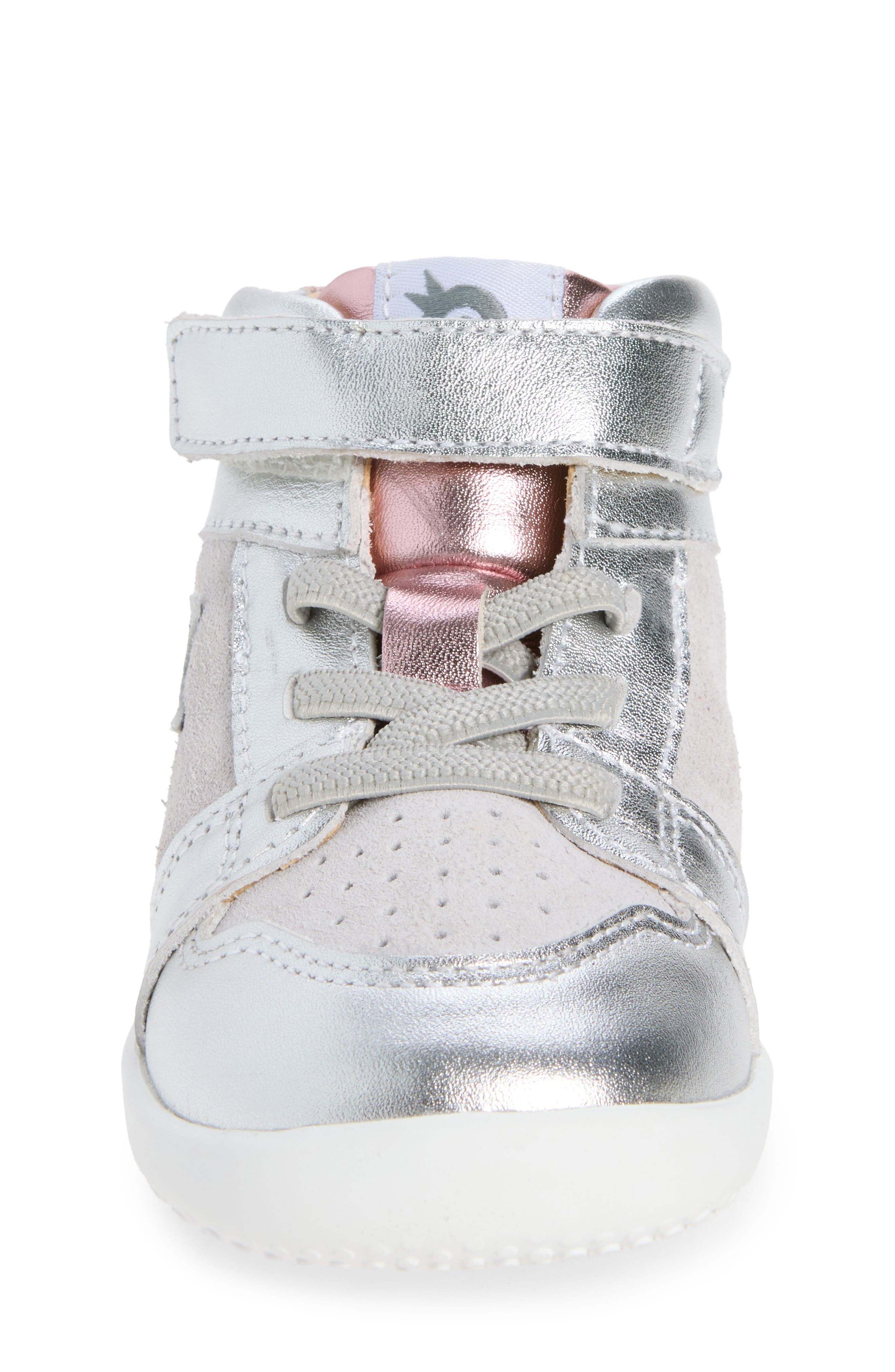 Kids' Galaxy High Top Sneaker, Alternate, color, SILVER / GREY SUEDE