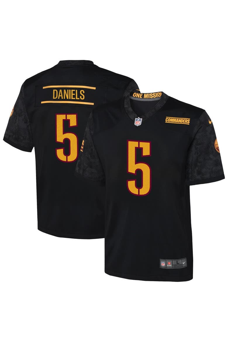 Youth Nike Jayden Daniels Black Washington Commanders Alternate Game Jersey, Main, color, Black