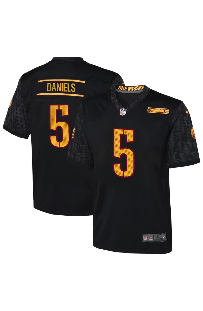 Nike Youth Nike Jayden Daniels Black Washington Commanders Alternate Game Jersey, Main, color, Black