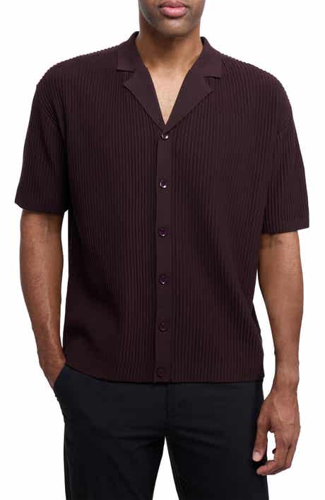 XRAY Ribbed Knit Camp Shirt
