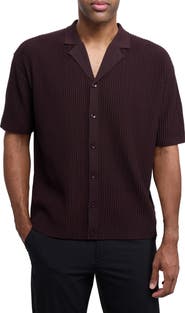 XRAY Ribbed Knit Camp Shirt