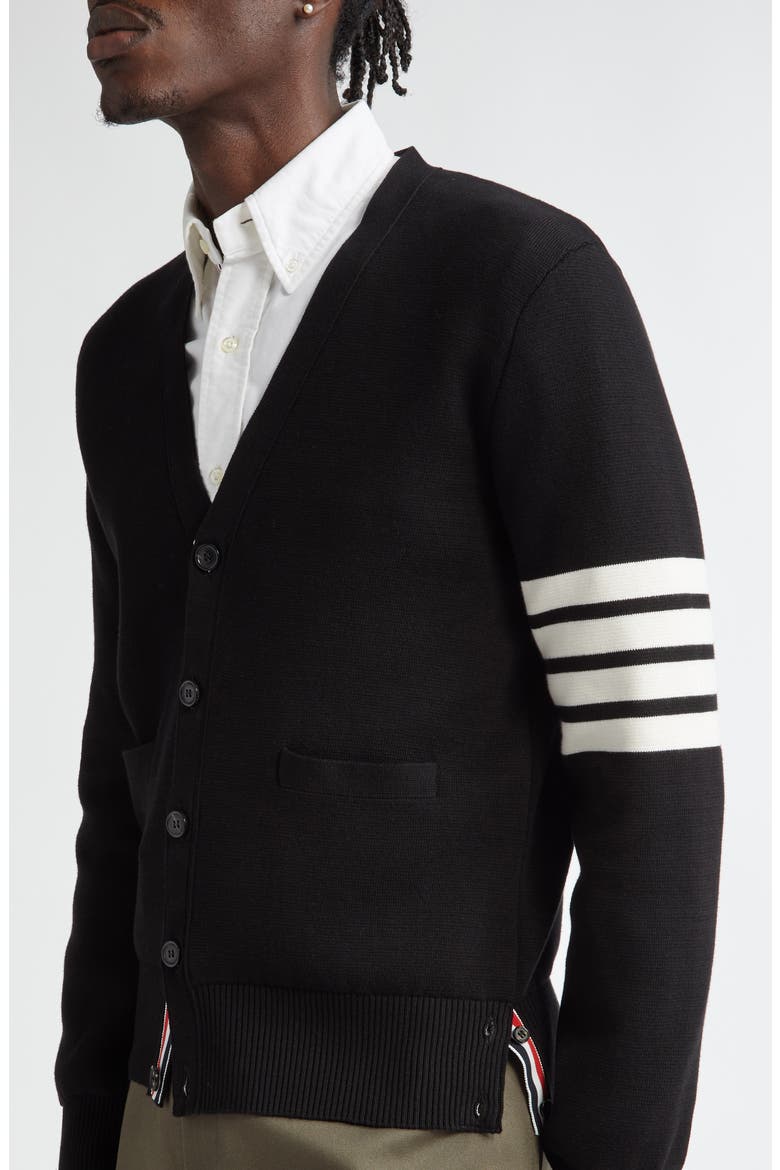 4-Bar Milano Knit Cardigan, Alternate, color, BLACK