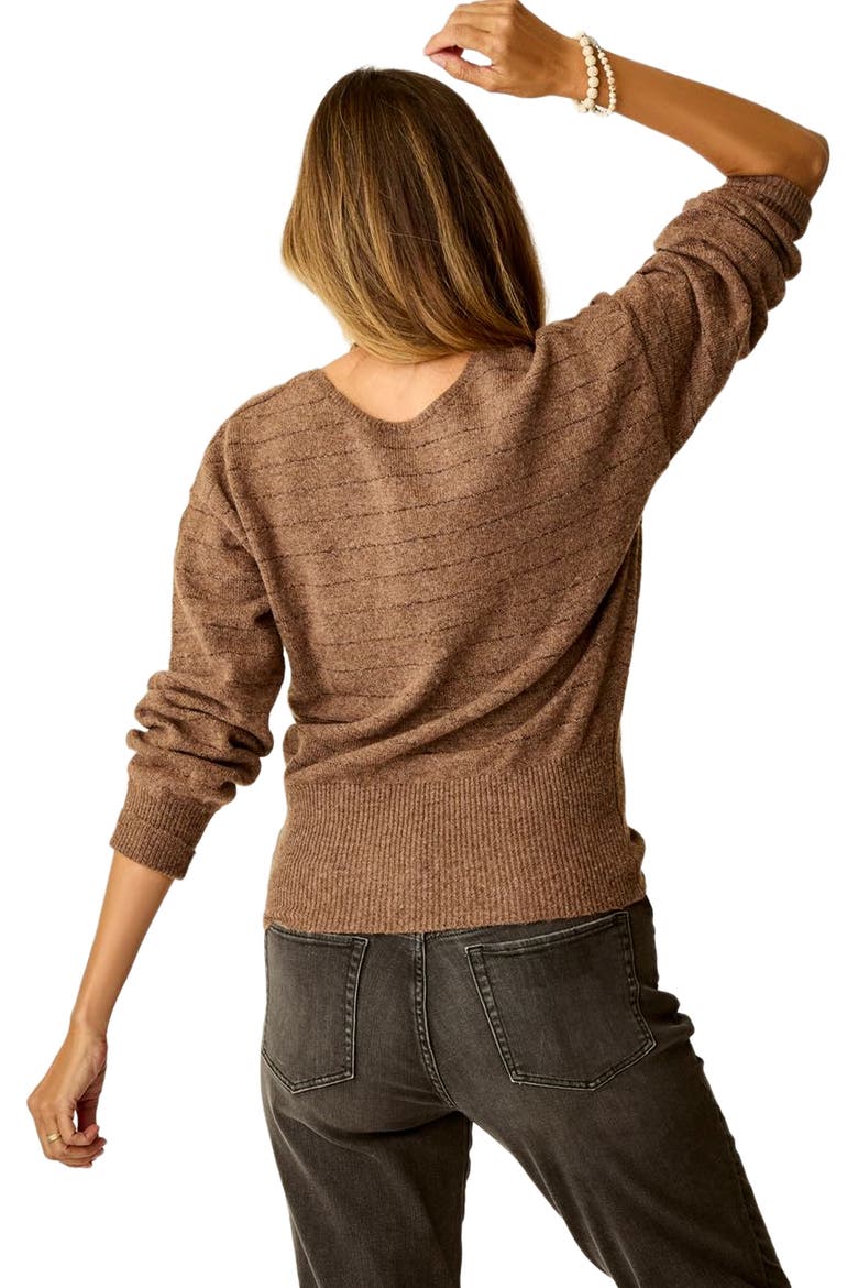Ruth Reversible Fuzzy Sweater, Alternate, color, Sumac Lurex