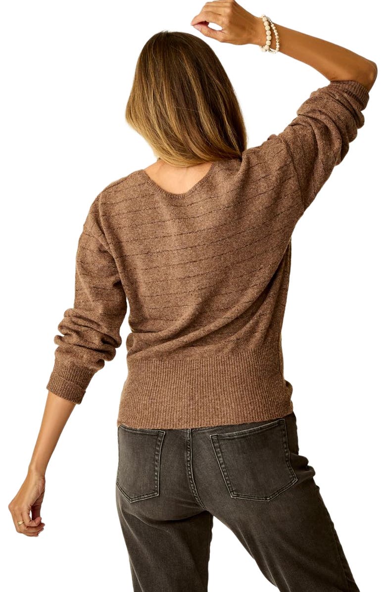 Carve Designs Ruth Reversible Fuzzy Sweater, Alternate, color, Sumac Lurex