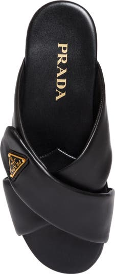 Prada Logo Crisscross Slide Sandal (Women) | Nordstrom