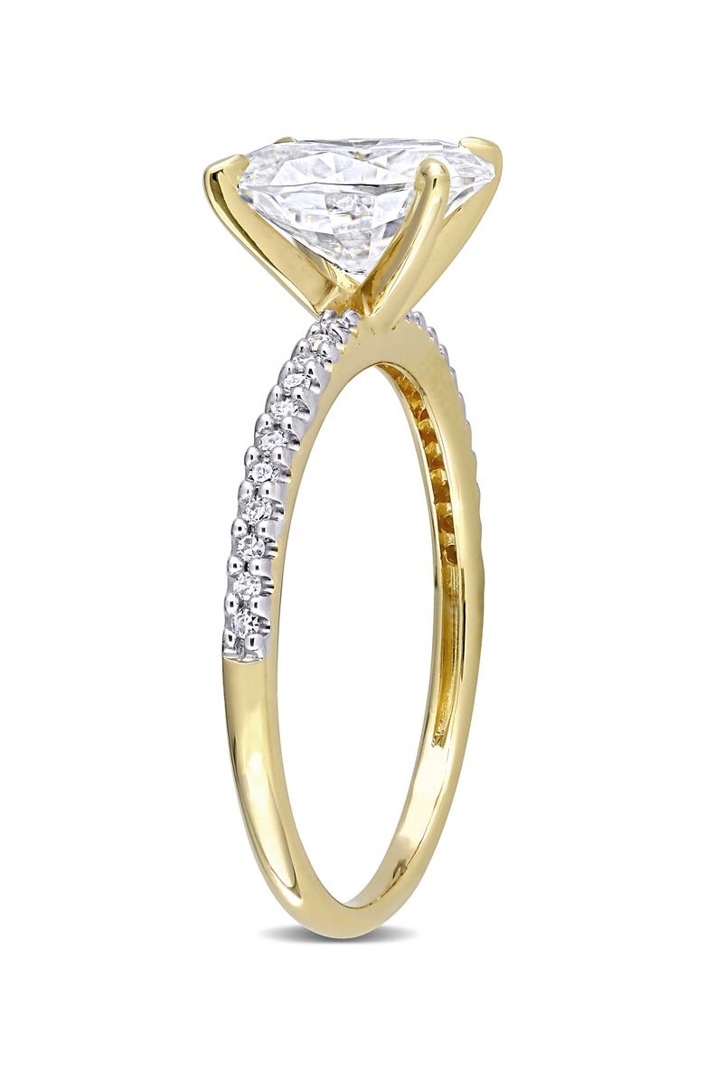 DELMAR 14K Yellow Gold Created Moissanite Engagement Ring, Alternate, color, Gold