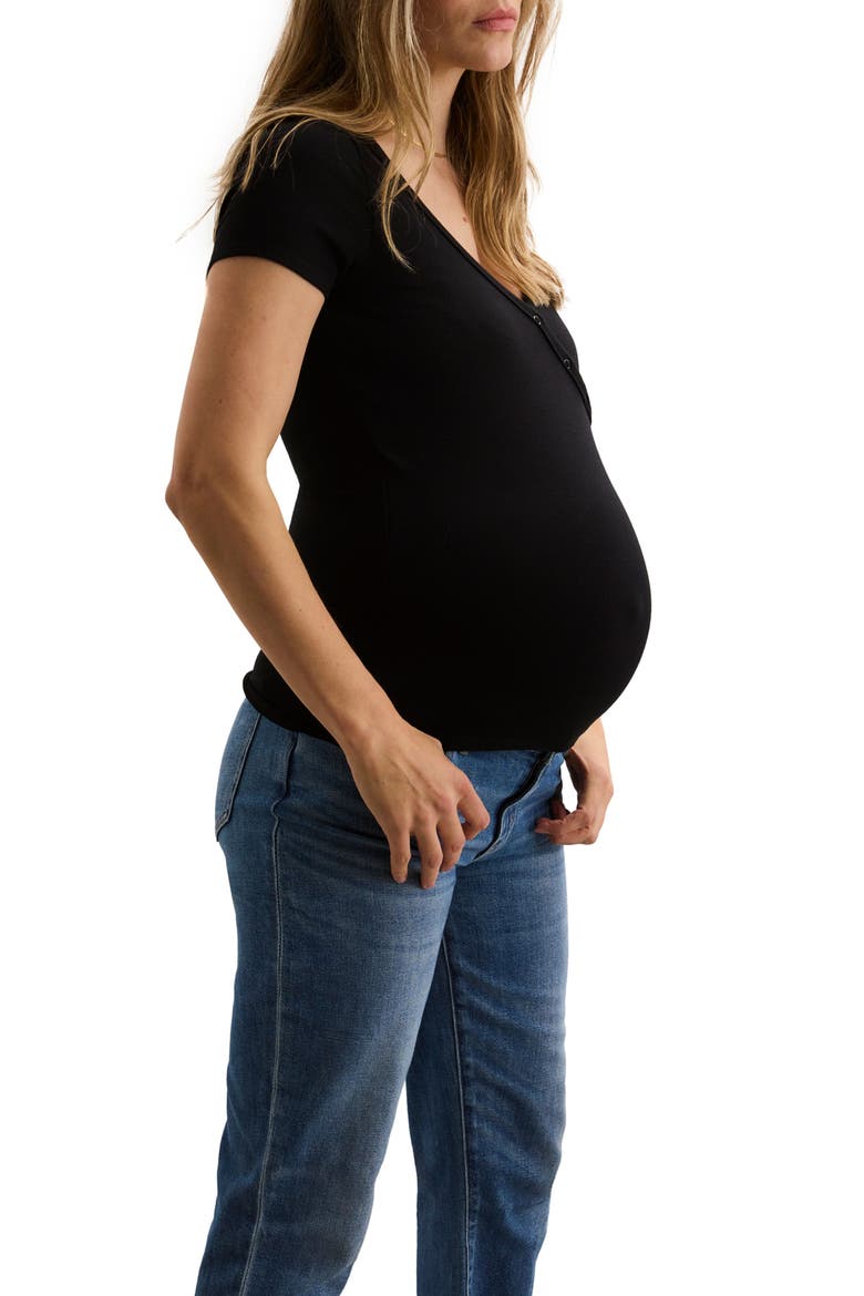 The Softest Rib Nursing Tee, Alternate, color, Black