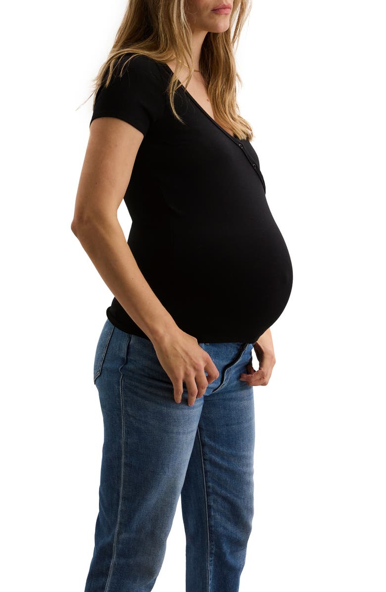 HATCH Collection The Softest Rib Nursing Tee, Alternate, color, Black