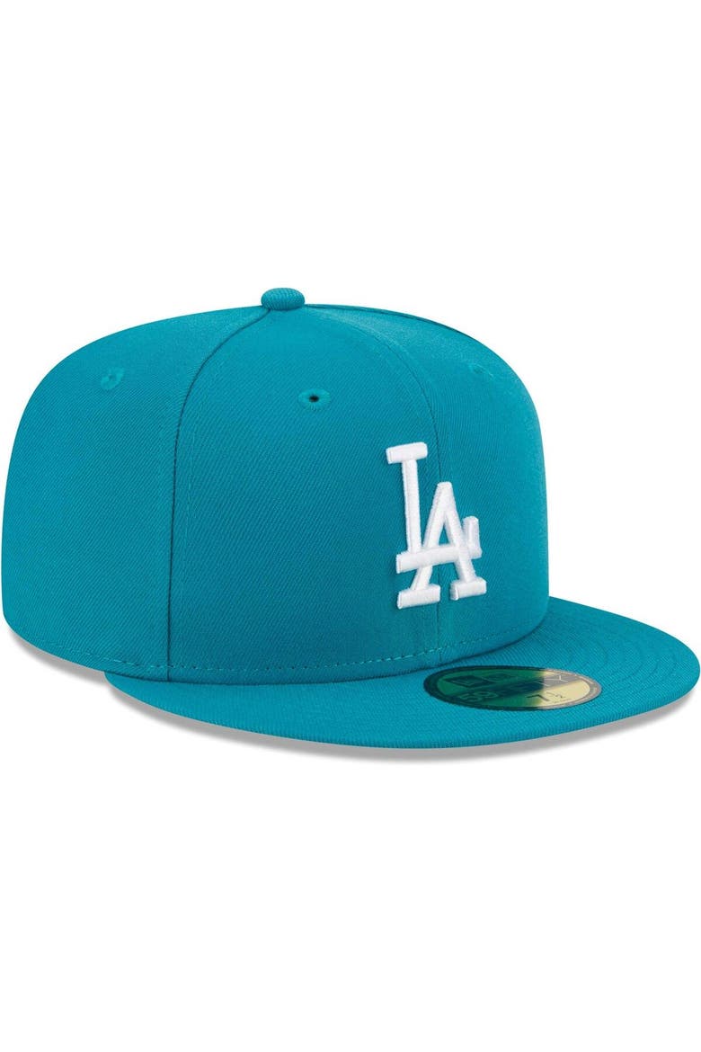 Men's New Era Turquoise Los Angeles Dodgers 59FIFTY Fitted Hat, Alternate, color, Turquoise