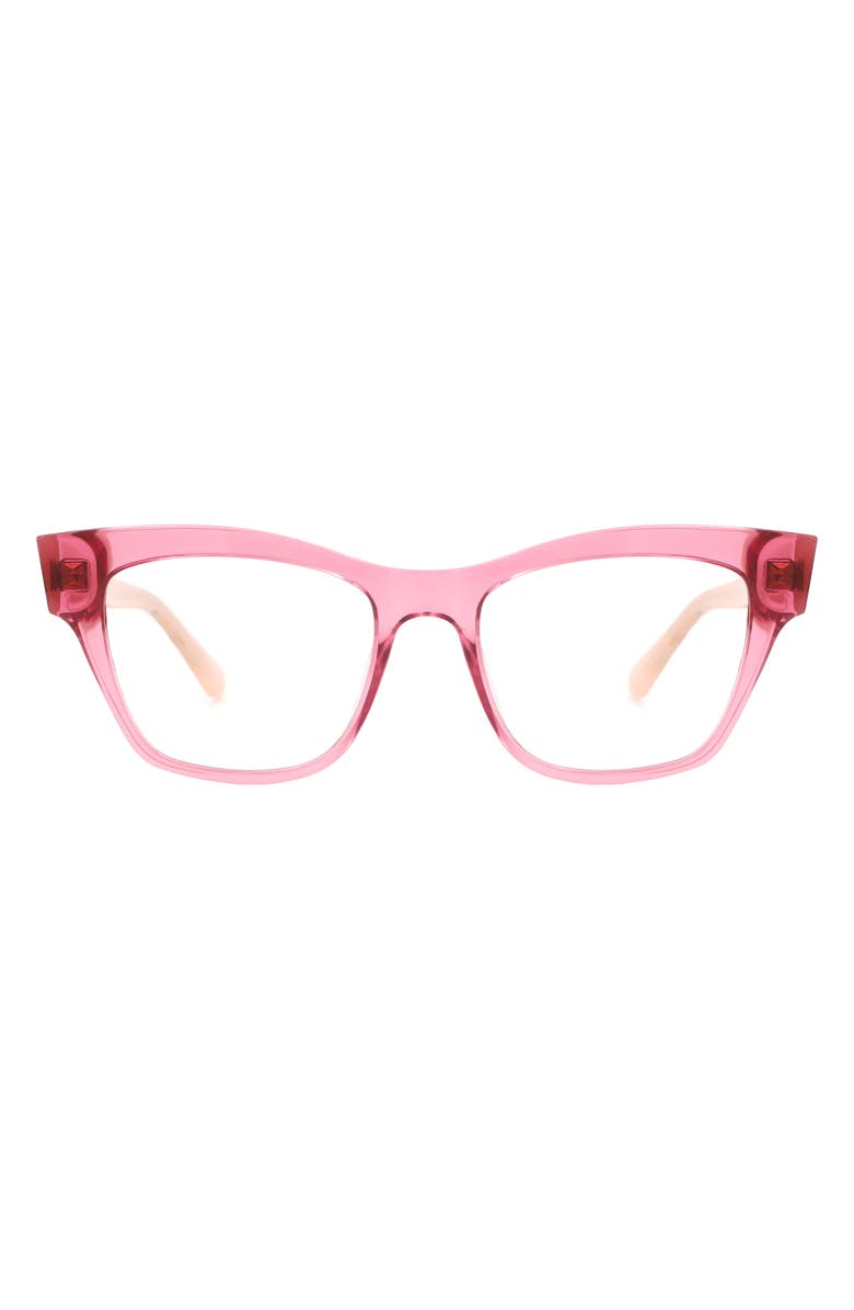 Kate Spade New York myno 50mm cat eye blue light blocking reading glasses, Main, color, Pink/ Blue As