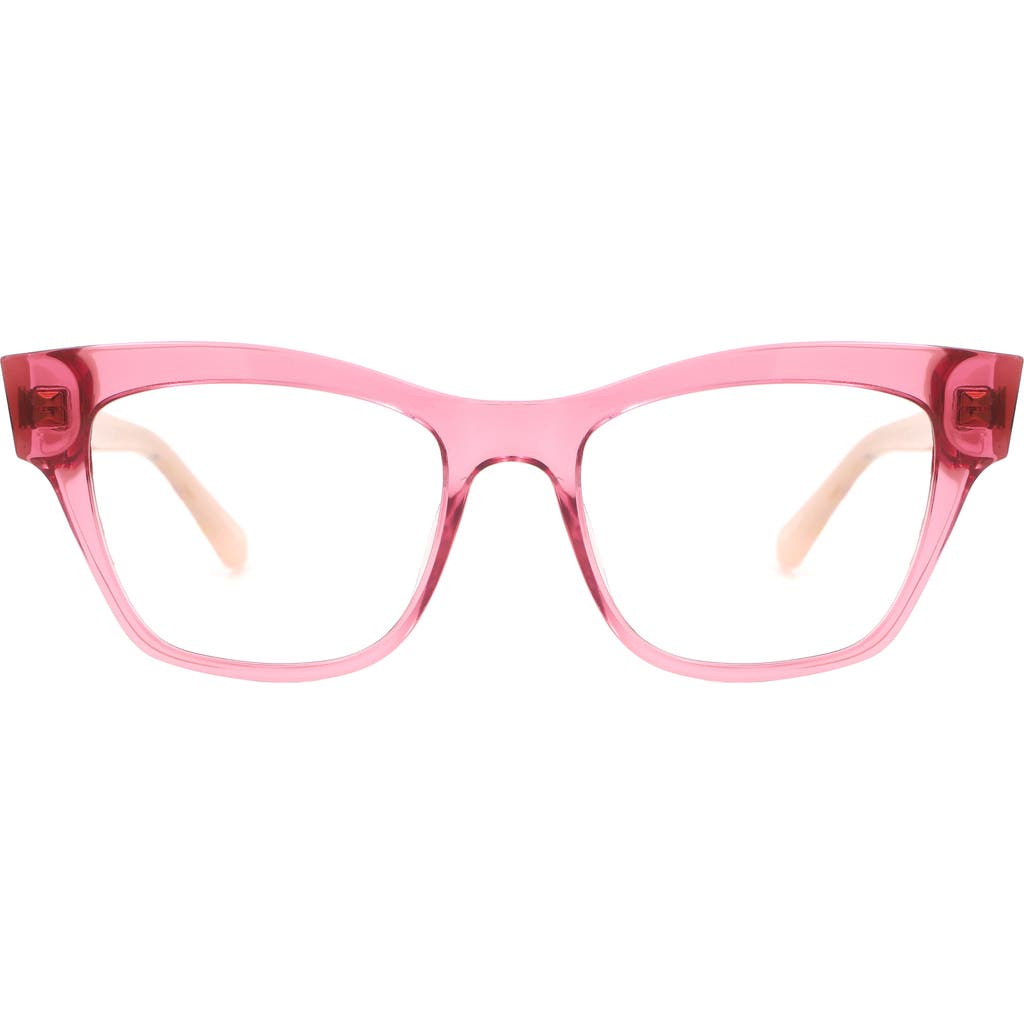 Kate Spade New York Myno 50mm Cat Eye Blue Light Blocking Reading Glasses In Pink