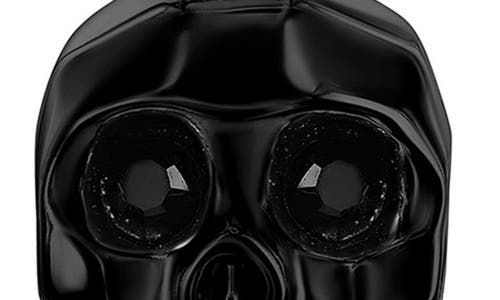 Blackjack Cubic Zirconia Skull Pendant Necklace In Black