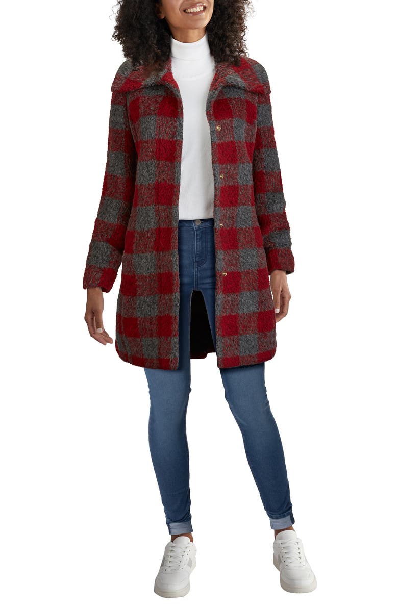 Cole Haan Check Coat, Main, color,