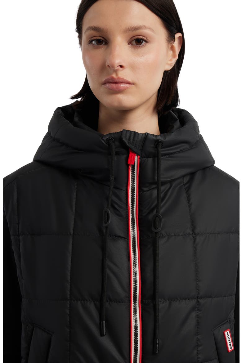 Lindsey Quilted Coated Water Repellent Vest, Alternate, color, BLACK