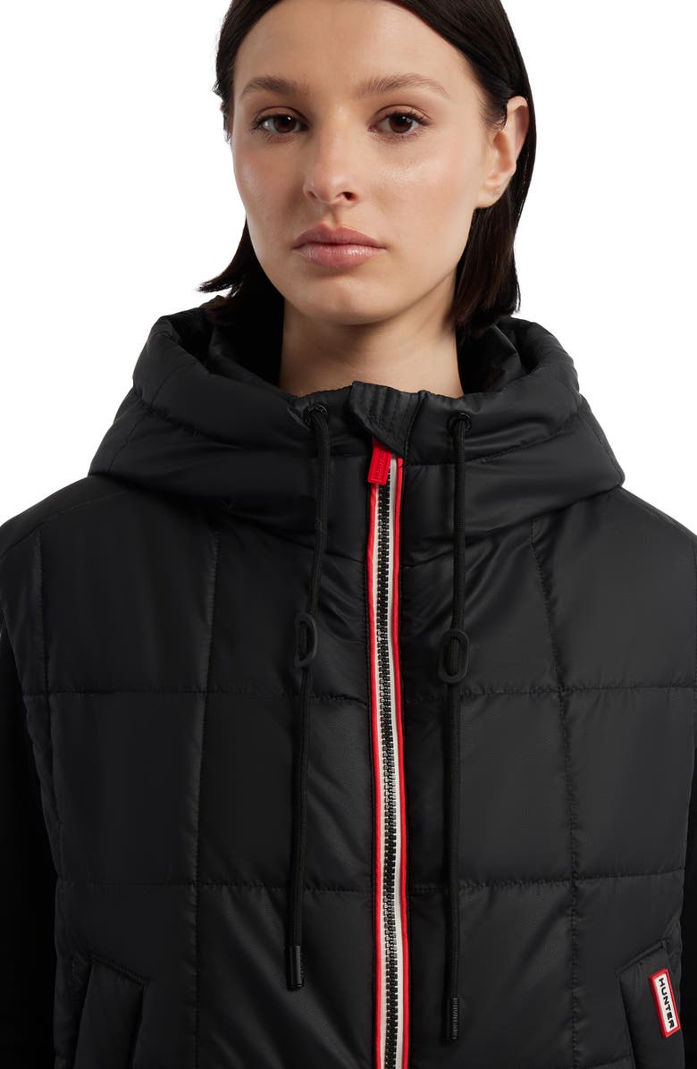 Hunter Lindsey Quilted Coated Water Repellent Vest, Alternate, color, Black