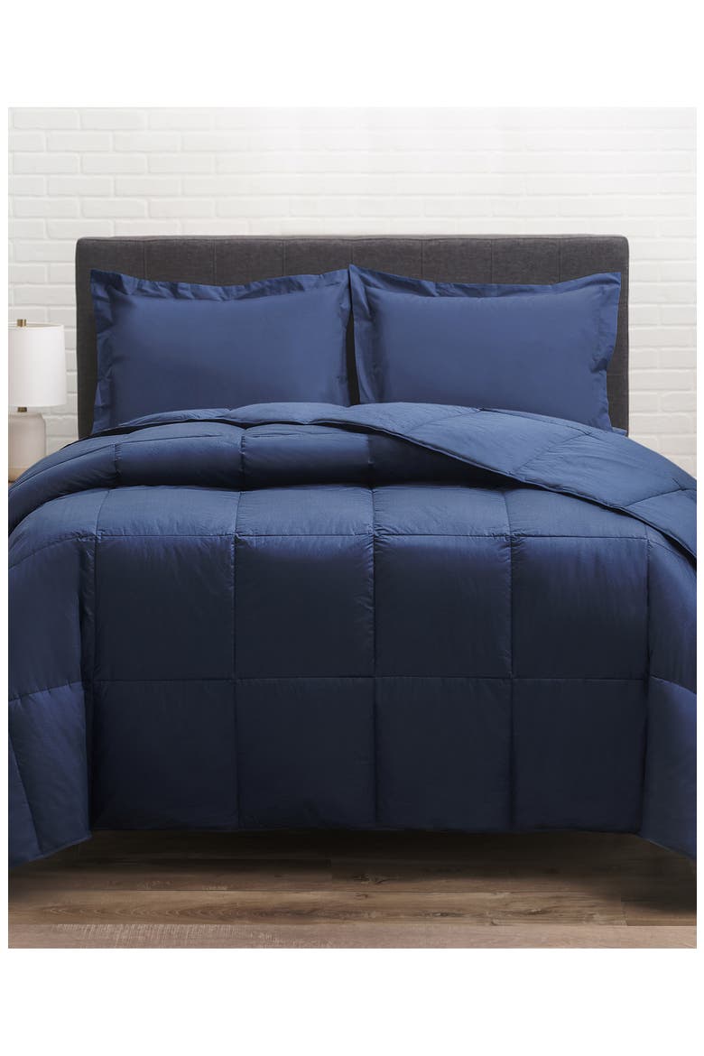 All Season Down Comforter, Alternate, color, NAVY
