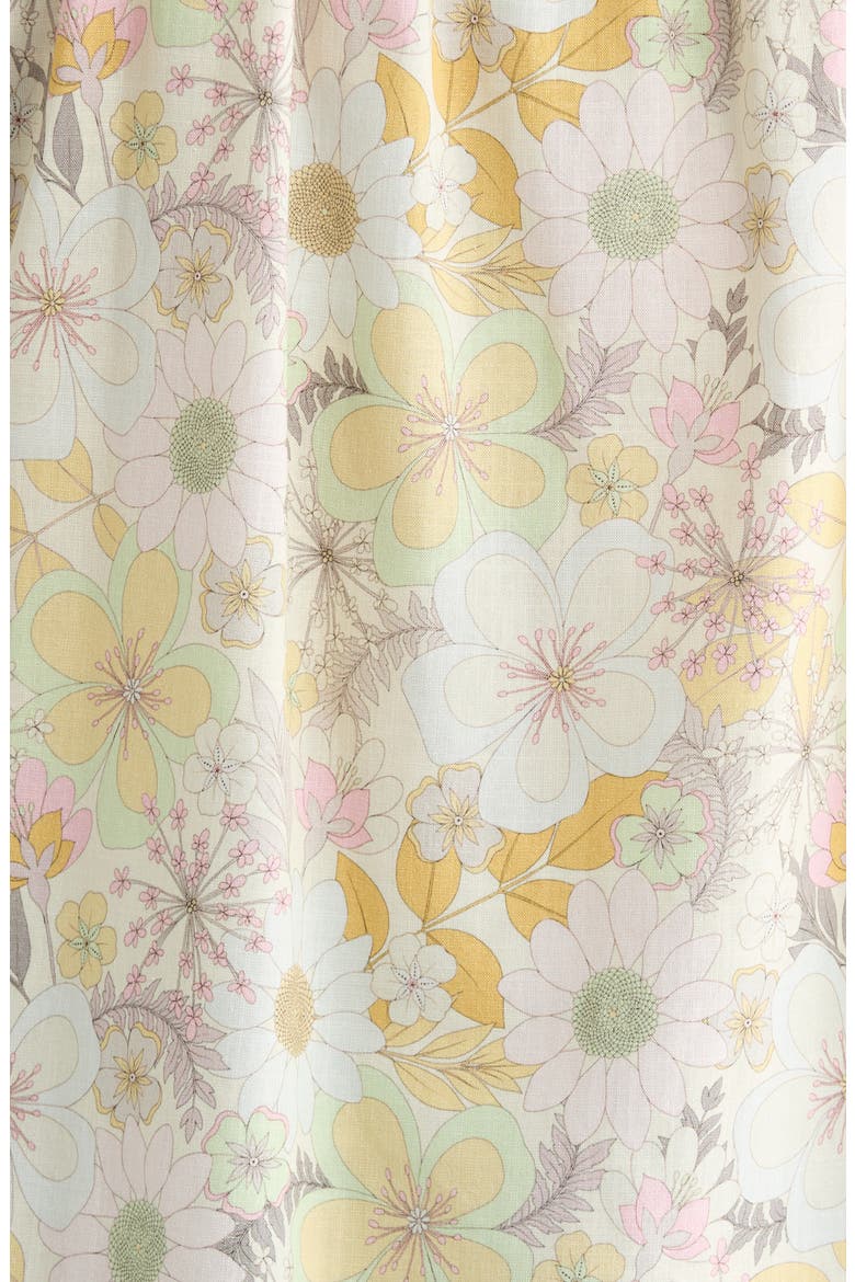Floral Gathered Split Neck Top, Alternate, color, PRISTINE MULTI