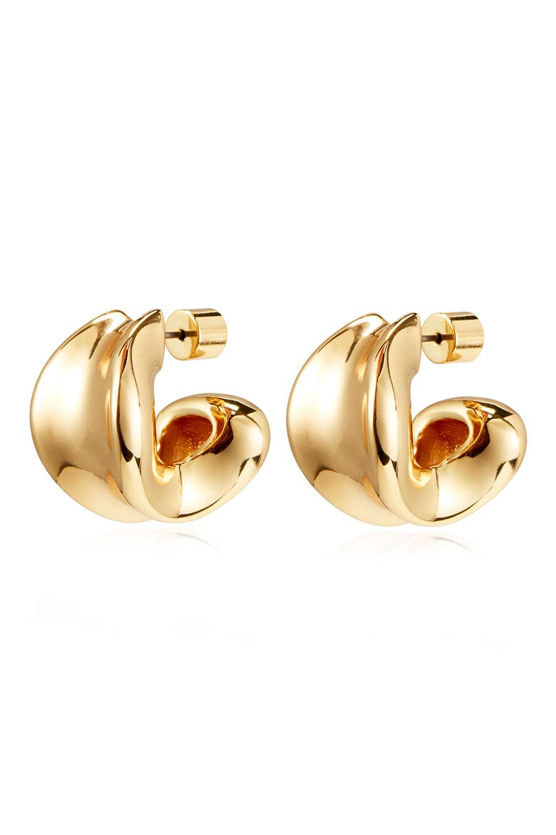 Doune Chunky Hoop Earrings, Main, color, GOLD
