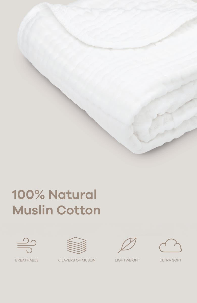 Comfy Cubs Baby Muslin Blanket, Alternate, color, White