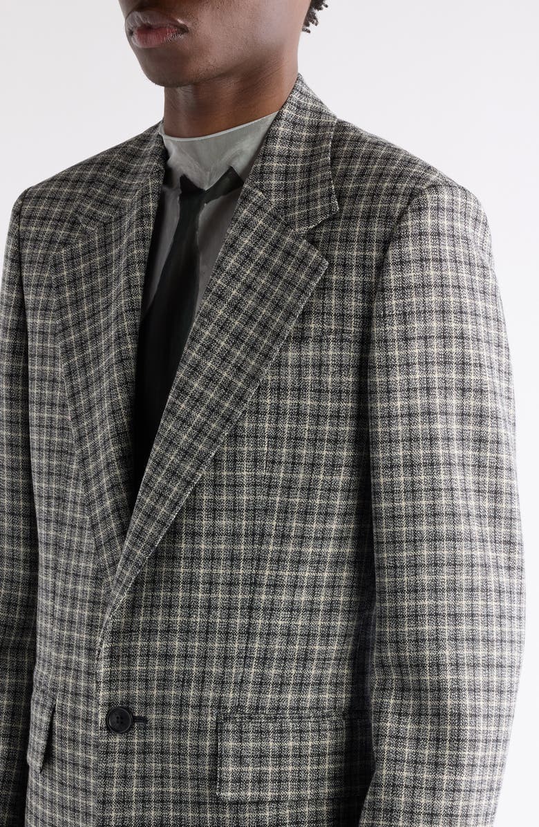 Acne Studios Juman Check Wool Mouliné Twill Blazer, Alternate, color, Black/ White