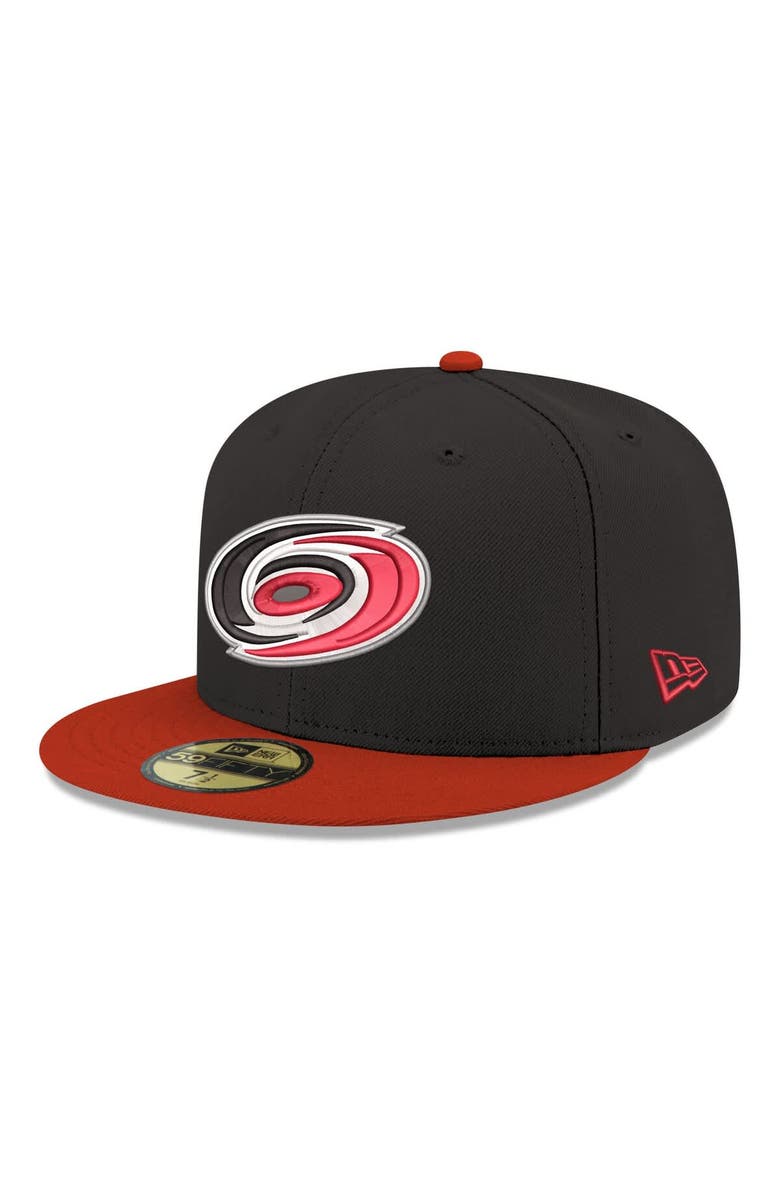 New Era Men's New Era  Black Carolina Hurricanes Core Logo Two-Tone 59FIFTY Fitted Hat, Main, color, Black