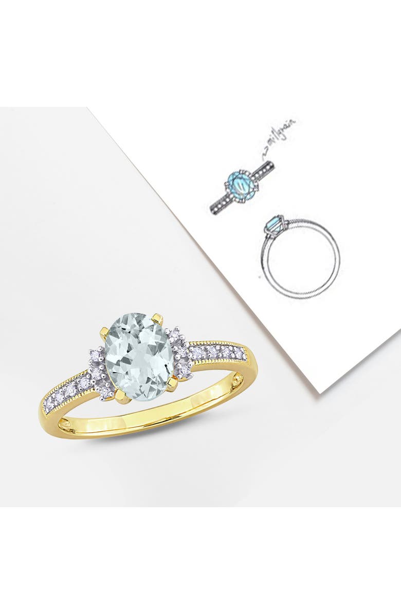 DELMAR Oval Cut Aquamarine & Diamond Ring - 0.04ct., Alternate, color, 