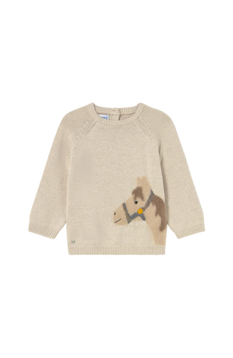 Mayoral Animal Intarsia Sweater, Main, color, Cream