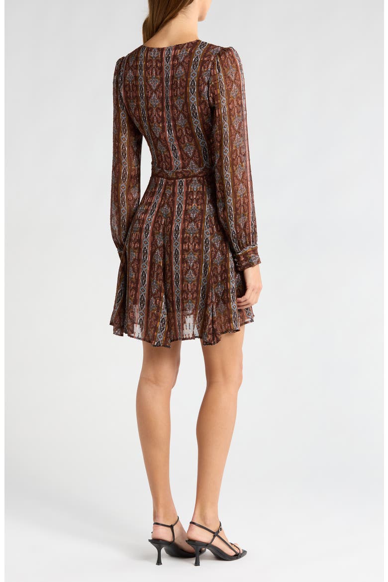 Bucatini Print Long Sleeve Silk Blend Dress, Alternate, color, LANDSLDMUL