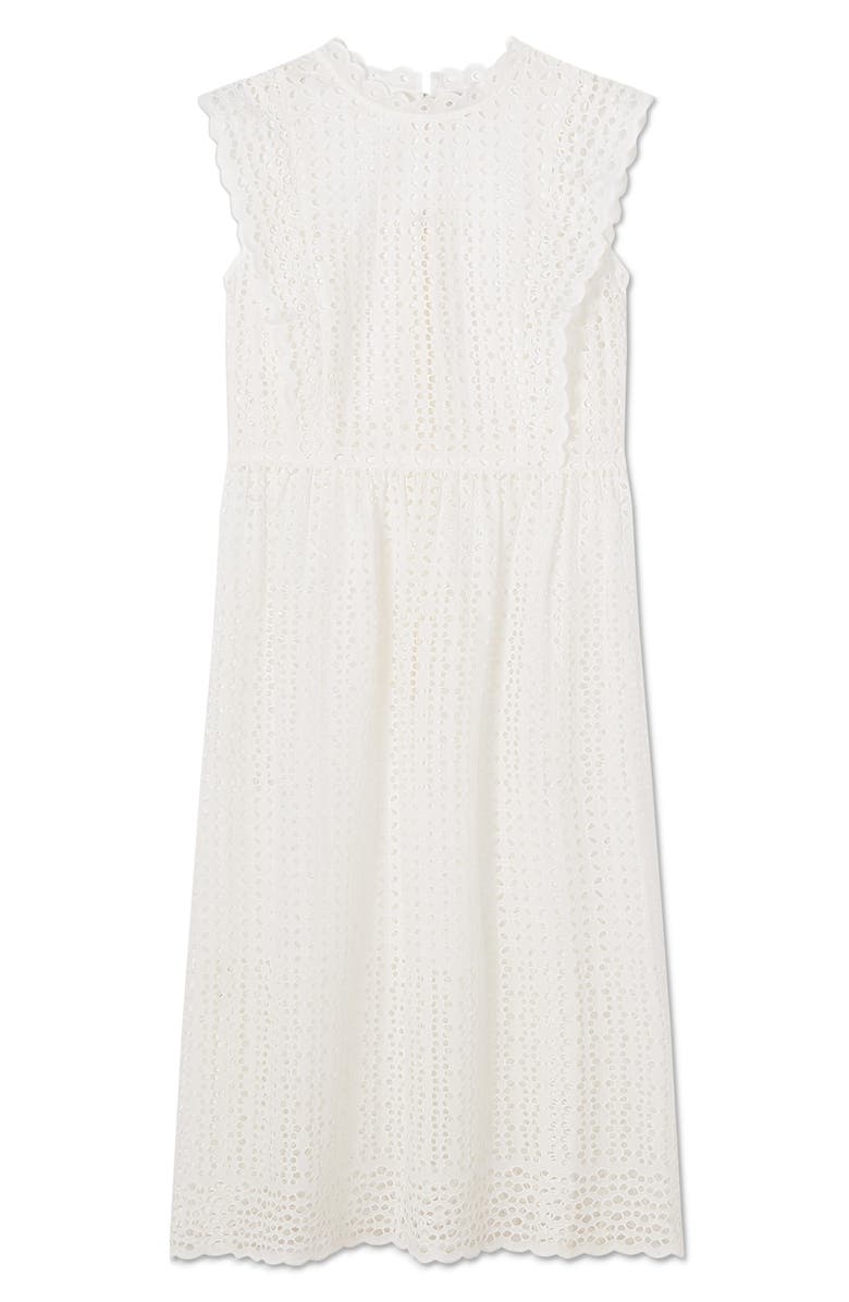 LK Bennett Laila Broderie Cotton Dress, Alternate, color, 