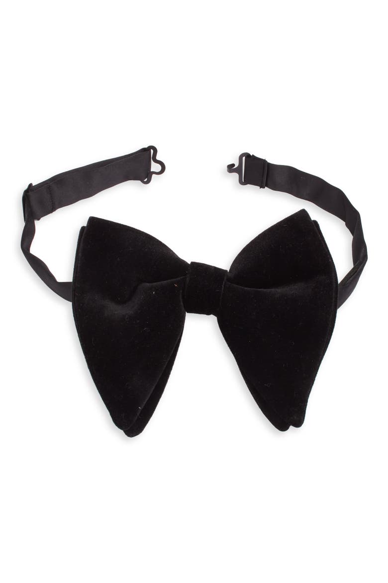 Silk Velvet Bow Tie, Main, color, BLACK