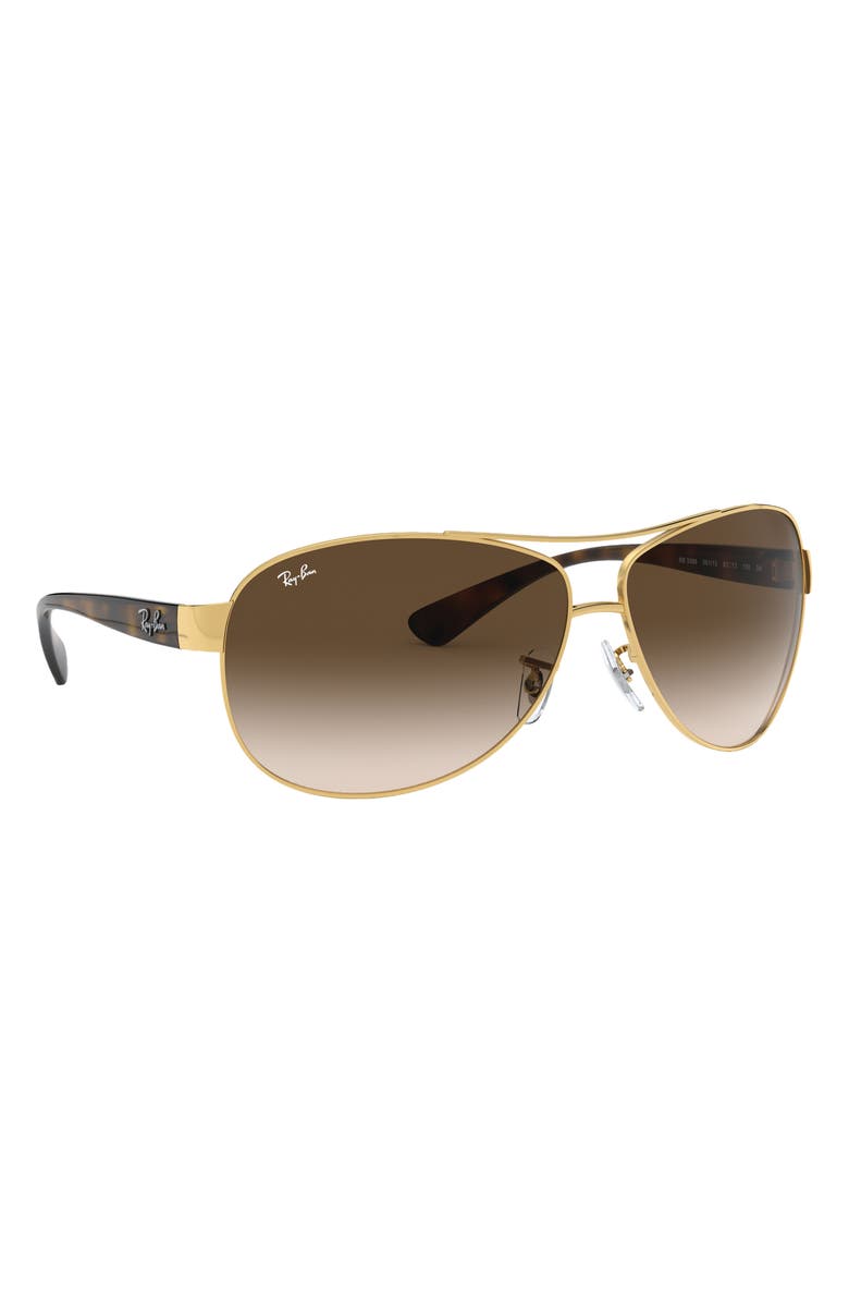 Ray-Ban 67mm Gradient Pilot Sunglasses, Alternate, color, Arista / Brown