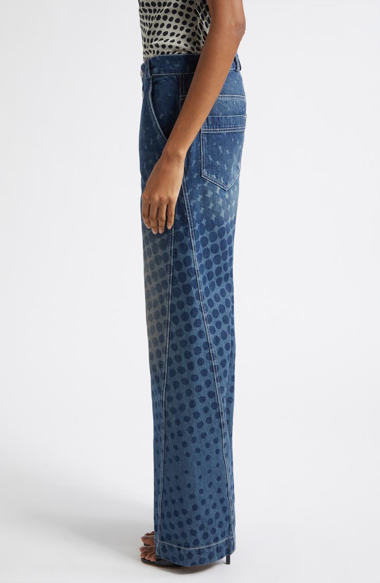 Christopher John Rogers Halftone Dot Straight Leg Jeans, Alternate, color, Washed Indigo