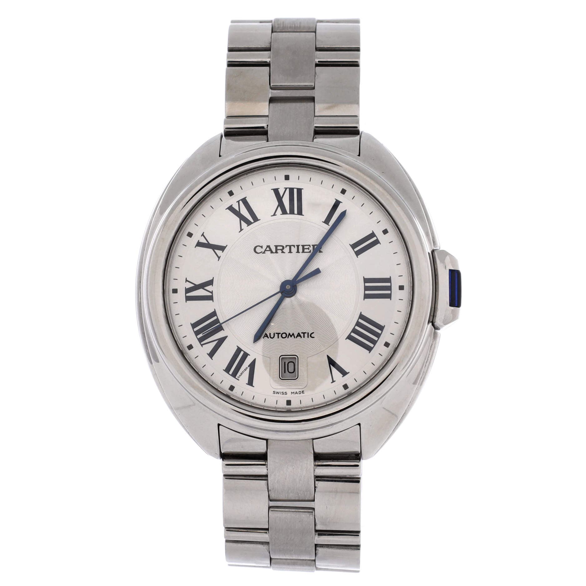 Cle de Cartier Automatic Watch Stainless Steel 40, Main, color, Metallic Silver