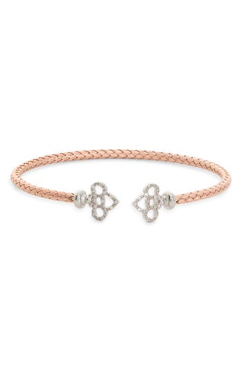 Meshmerise Diamond Woven Cuff Bracelet In Rose Gold