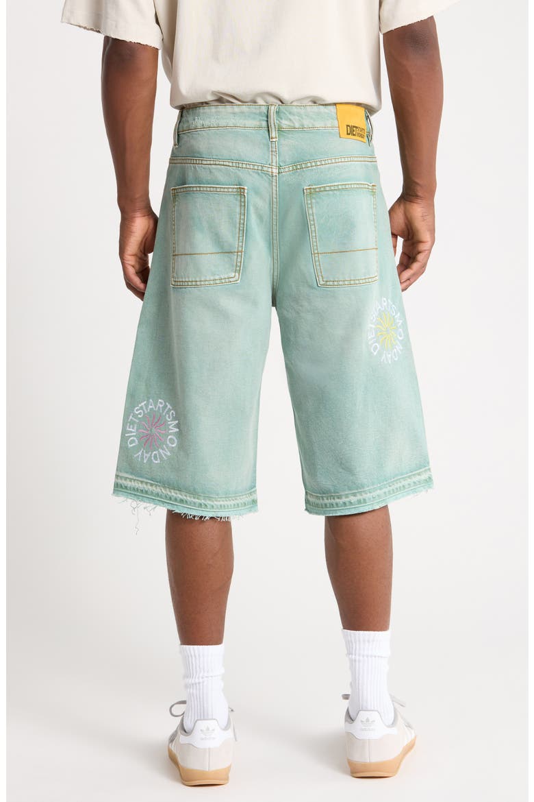 Sol Raw Hem Denim Shorts, Alternate, color, WASHED GREEN