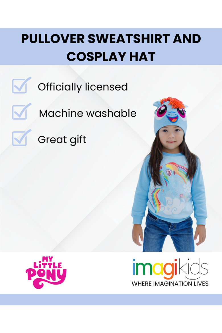 Rainbow Dash Cosplay Fleece 2-Piece Sweatshirt and Hat Set, Alternate, color, Blue Rainbow Dash