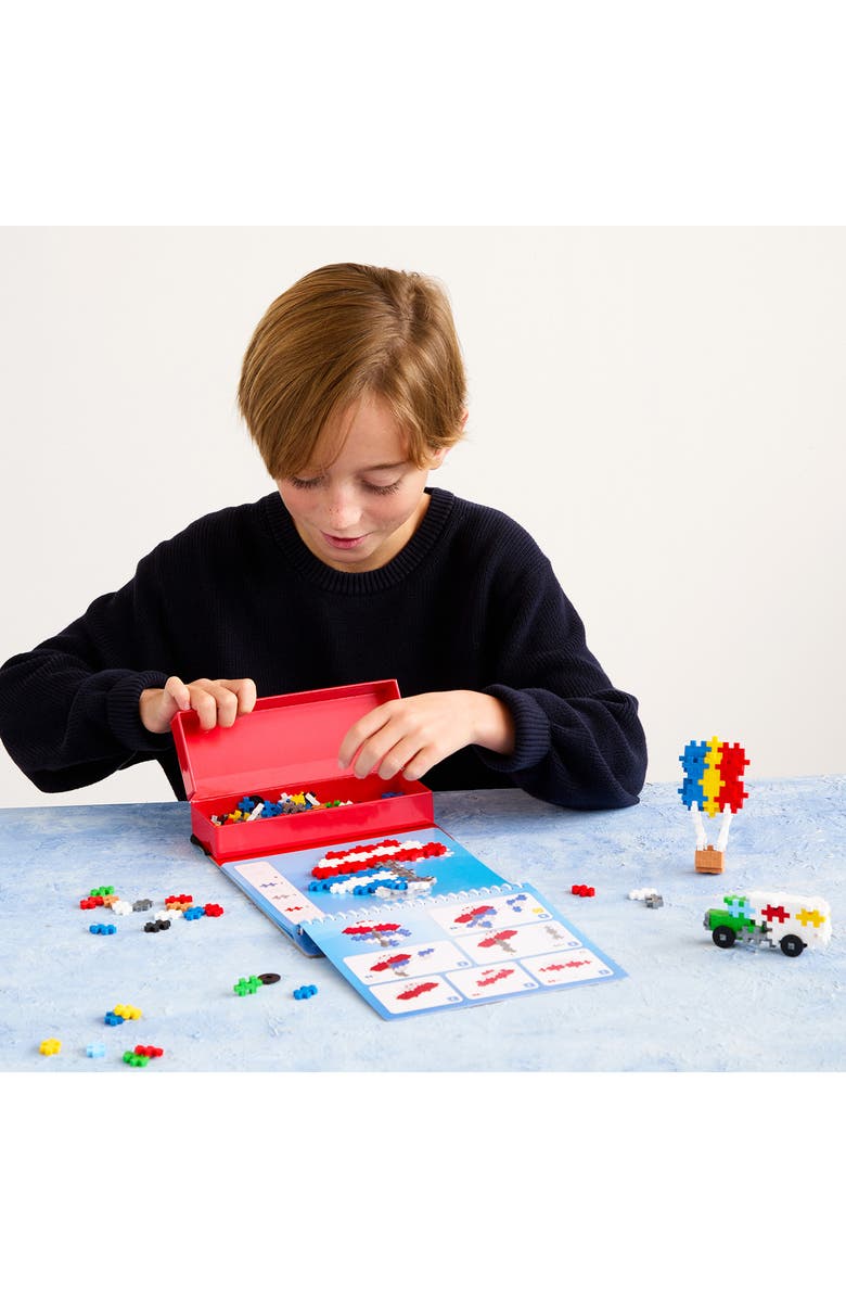 Plus-Plus USA Transportation Puzzle by Number Activity Pad Playset, Alternate, color, Red Multi