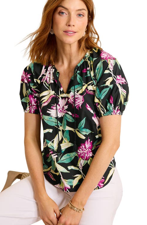 Tommy Bahama Twilight Bloom Cotton Top In Black