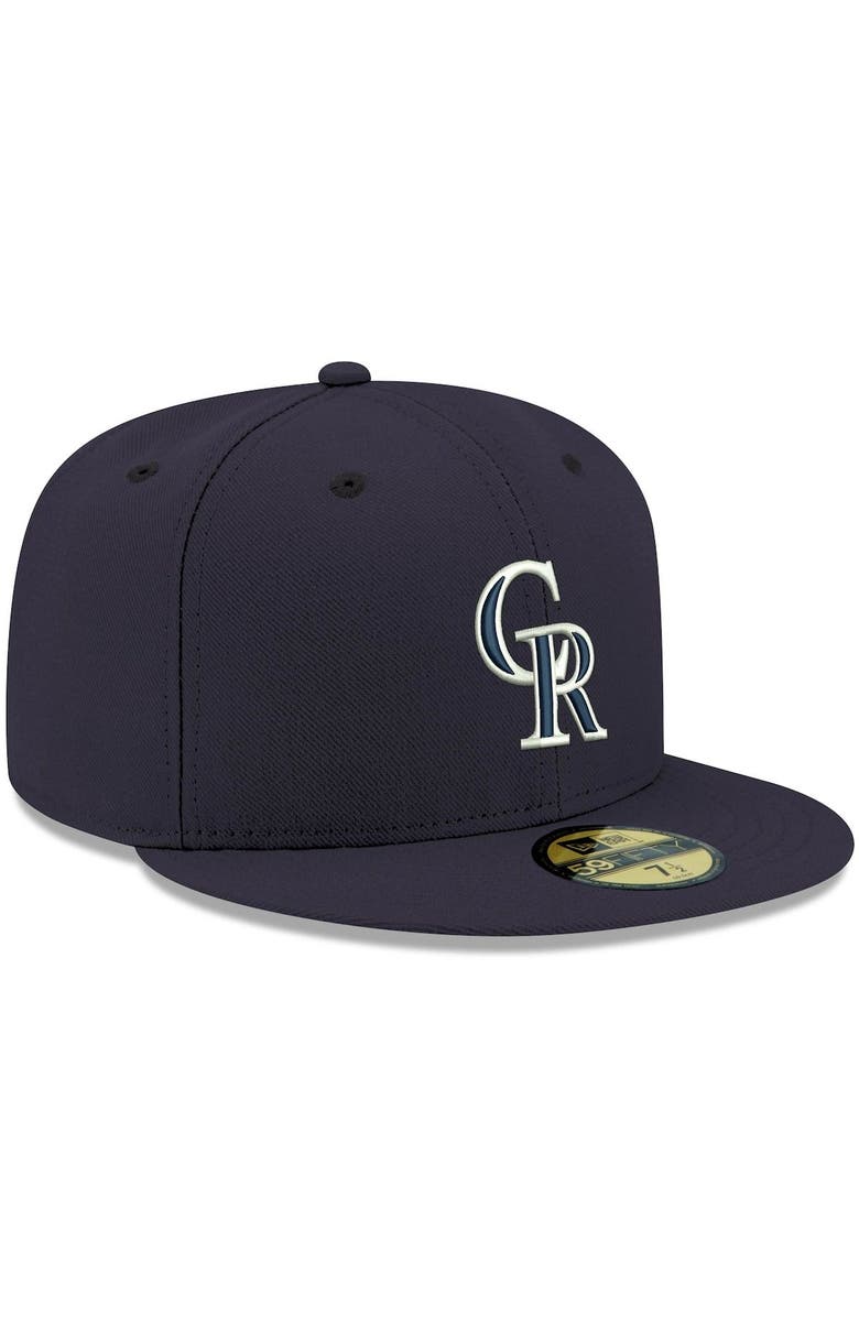 New Era Men's New Era Navy Colorado Rockies White Logo 59FIFTY Fitted Hat, Alternate, color, Navy