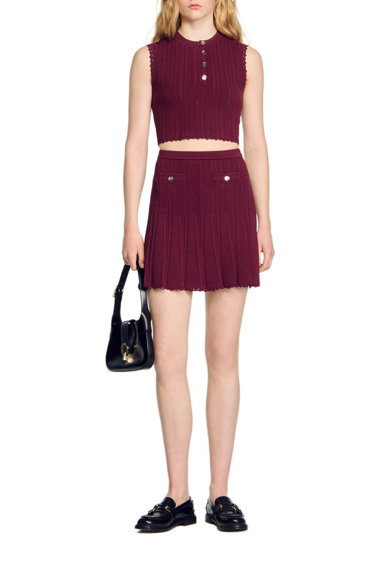 Sleeveless short sweater, Alternate, color, Bordeaux