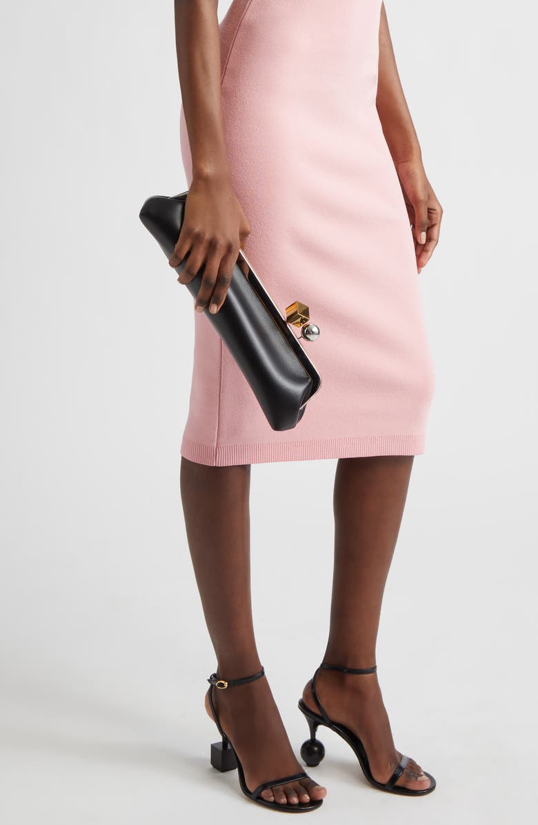 Jacquemus La Pochette Salon Leather Clutch, Alternate, color, Black 990